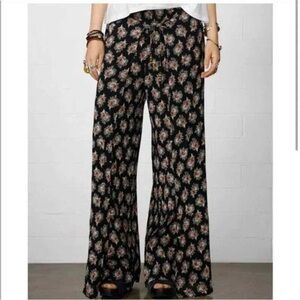 Denim & Supply Ralph Lauren Wide Leg Harem Pants Womens M Black Floral